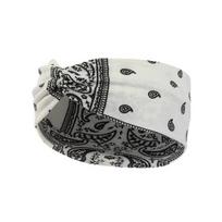 Headband Unisex Vintage Print Workout Head Wraps Stretch No Slip Sweat Absorption Color Matching Cycling Jogging Hair Wrap balta
