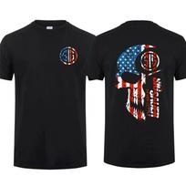 Sig Sauer American Flag 2 Sided T-Shirt, Unisex Short Sleeve Casual 100% Cotton XL blue