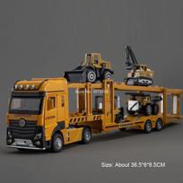1:32 Priekabos Transporto Priemonės Automobiliai Žaisliniai Modeliai Lydinio Diecast Dvigubo Sluoksnio Inžinerinis Automobilis Šviesa Garsas Miniatiūrinis Modelis Vaikų Dovanos black
