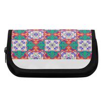 Pencil Case Roomy Storage 300D Polyester Metal Zipper with Dual Compartments for Pens Ruler Eraser Scissors for School Study One Size juoda