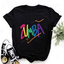 Juodi marškinėliai su grafiniais raštais Love Zumba Dance Print L black