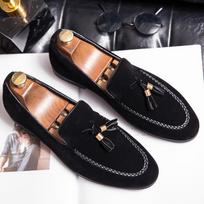 Nauji Nauji Vyriški Zomšiniai Kutais Vairavimo Batai Patogūs Vestuviniai Suknelės Juodi Ruda Slip On Loferiai Oksfordo Sapatos Tenis Masculino 38 juoda