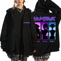 Harajuku Kpop Anime Demonų Medžiotojai Užtrauktuku Užsegamas Džemperis Vyrams Moterims Drabužiai Rumi Zoey Mira Spausdinti Gatvės Drabužiai Didelio Dydžio Vilnos Paltai Viršūnės 2XL gray