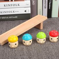 Wooden building block colorful fun mushroom slide slide early education puzzle sliding toy new fun toy