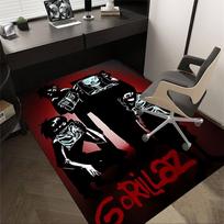 1 vnt. Gorillaz animacinis kilimas, biuro kilimėlis, lauko kilimėlis, namų dekoras, zoninis kilimas, festivalis 60cm by 90cm