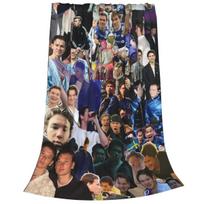 Marcus And Martinus dvynių berniukų pledai Fleece MM dainininkai Lengvas plonas metamas pledas lovai, sofai, lovatiesei 75x90cm gray