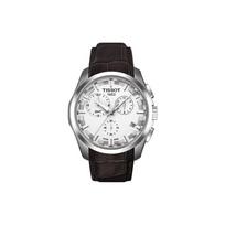 Tissot Kutu Collection Kvarcinis Mechanizmas 100m Atsparumas Vandeniui Vyriški Laikrodžiai Laikrodis 41mm Baltas Ciferblatas T035.439.16.031.00 Brown Strap