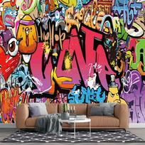 3D grafiti tapetai Grafiti sienos tapetai Vaikams skirti grafiti tapetai Miegamojo, kavinės, baro tapetai Sienos tapetai 200 cm(W) x 140 cm(H)