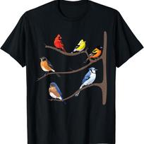 Birds On A Branch Birding Bird Watching Birder Watcher T Shirt - Men's Summer Cotton Graphic Tee S įvairiaspalvis