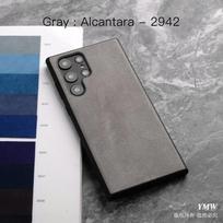 Prabangus Alcantara dėklas telefonui Samsung Galaxy S25 Ultra S24 S23 Plus S22 S21 S20 FE Note10 Note 20 Verslo suede odos dėklas S25 pilka spalva