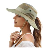 Women's Wide Brim Sun Hat - UV Protection Fisherman Hat for Outdoor Fishing, Cycling, Hiking & Beach One Size chaki