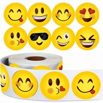 50-500Pcs Happy Funning Face Paste Sticker 2.5cm/1.0'' 8 Designs Decals Diy Adorn Gifts Suitable for Various Gift Packaging