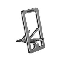 New Metal Foldable Phone Stand Thin Adjustable Desk Cell Phone Holder Portable Non-slip Mobile Phone Support Travel Office pilka