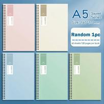 Double Coil Design A5 Notebook Thick Paper Loose Leaf Notebook Durable Spiral Notebook  Office Note Sweet A5/60sheets