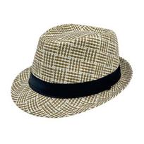 Retro British Style Jazz Hat, Woven Short-Brimmed Straw Hat, Sun Protection Hat for Spring Summer Outdoor Activities chaki