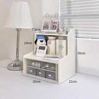 Double-Layer Office Desk Organizer Shelf