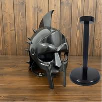 Gladiator Maximus Helmet with Display Stand Roman Warrior Armor Replica Home Office Decor