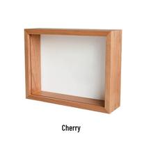3D vyšnios medienos įlaidų ir kaiščių rėmas pasidaryk pats - Juodojo riešuto masyvo medžio antspaudų vitrina A4 (inner diameter 21*29.7cm) white