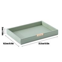 Leather Tray Stylish Table Catchall Storage Box Jewelry Key Coin Desk Top Organizer Entryway Nightstand Home Office Decoration šviesiai žalios spalvos