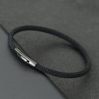 Noter Fashion Men Cord Bracelet Premium Selected 4mm Thread Stainless Steel Buckle Multiple Colors And Sizes Available Jewelry 21.5cm(8.5inch) juoda
