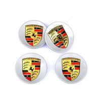 4x 76mm Sidabrinis Ratlankio Logotipo Centrinės Stebulės Dangtelio Emblema Porsche