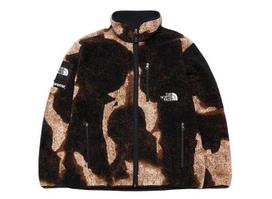 Supreme The North Face Bleached Denim Print Fleece Jacket Black M