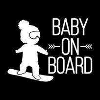 16x12cm BABY ON BOARD Snowboard Waterproof Car Styling Window Sticker Decal balta