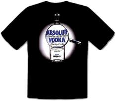 VODKA ABSOLUT  SCHWARZE FUN T-SHIRT XL