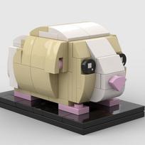 104 vnt. MOC jūrų kiaulytės šviesiai balti Brickheadz modelio konstravimo kaladėlės kūrybingas eksponatas dovana kolekcinis dekoras vaikams aukščiausios kokybės suaugusiems beige