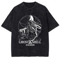 Ghost in the Shell Manga Graphic T-shirt Cotton Summer Short Sleeve Tee Men Women Clothing Washed Oversized T Shirt S