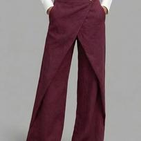 Women Wrap Wide Leg Pants High Waist Palazzo Trousers Casual Loose Summer Skort Pants XL
