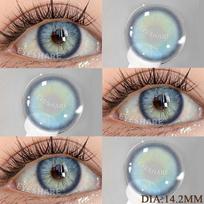 Eyeshare NAUJIENA 2vnt Spalvoti kontaktiniai lęšiai akims Mėlyni kontaktiniai lęšiai Metiniai madingi mėlyni kontaktiniai lęšiai Spalvoti akių kontaktai Akių makiažas