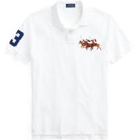 Polo Ralph Lauren Animacinio arkliuko siuvinėtas plono kirpimo trumpomis rankovėmis polo marškinėlis Vyriški viršutiniai drabužiai Baltas MNPOKNI1N821741 XXL white