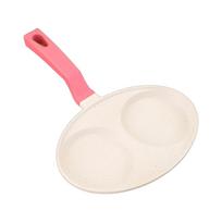 2 Hole Fried Egg Pan Long Handle Multifunctional Egg Cooker Breakfast Maker Nonstick for Crepe Pancake Steak Plett Burger balta