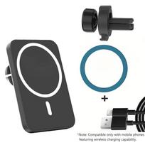 Magnetic Wireless Car Charger for MagSafe Phones, 15W Fast Charging Mount juoda