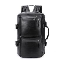 Men's Retro PU Leather Cross-Border Laptop & Travel Backpack with Large Capacity juoda