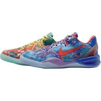 Nike Kobe 8 Slip Resistant Shock Absorbers Low Top Children's Basketball Shoes Orange/Blue/Green/Red Sneakers FN0266-800 36