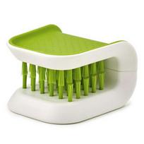 Car Seat Belt Cleaning Brush Double Sided U Type Automotive Safe Belt Washing Tool Folding Tray Sponge Blade Brush žalia