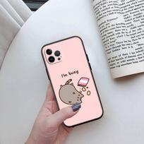 MH129 Pusheens Katės dėklas Samsung Note 20 10 S25 Plus Ultra Lite FE A51 A52 A53 A71 A72 A73 M20 M30 M21 M31 M51 A11 A70 A56 A26 Samsung Note 20 Ultra rainelės spalva