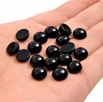 AAA Black Onyx Cabochons Round Flat Back Gemstones, Natural Black Onyx Loose Stone for Jewelry Making 5mm juoda