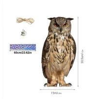 2D Flat Waterproof Bird Repel Owl Scarecrow Hanging With Bells Fake Bird Scare Device Rectangle Bird Repeller Garden