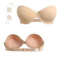 Strapless Front Buckle Non Slip Push Up Bra S smėlis