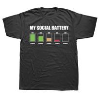 My Low-energy Social Battery Short-sleeved T-shirt, Printed Streetwear, Anti-social Housing Economics, Birthday Gift, Summer ... S įvairiaspalvis