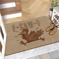 Screaming Rooster Humorous Text Doormat, Non-Slip Entryway Rug, Durable Washable Floor Mat for Home and Patio 40x60cm