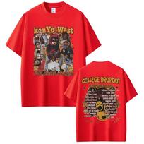 Kanye West College Dropout Featuring The Hits Tshirts Unisex Women Harajuku High Street T Shirt Cotton Casual Short Sleeve T Shirt S