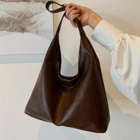 Women's Vintage Large Capacity Tote Bag Shoulder Bag tamsiai ruda spalva