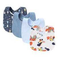 4Pcs Baby Bibs Burp Clothes Cotton Newborn Bibs for Girls Boys Baby Stuff Infant Accessories Toddler Saliva Towels Baby Care gray