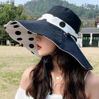 Breathable Sun Hat Wide Brim Visor Cap Fashion Bucket Hat  Beach juoda