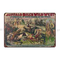 DORA Tin Sign Buffalo Bill S Wild West Vintage American Poster Metal Signs Wall Cave Create Garage Home Club Tin Sign Poster 20x30cm（7.8x11.8inch）