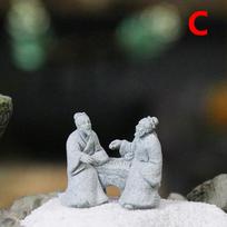 Kinų senolis žaidžiantis šachmatais statulėlės Miniatiūrinė kraštovaizdžio dekoracija Miniatiūriniai žmonės Bonsai Alpinariumas Akvariumų ornamentai